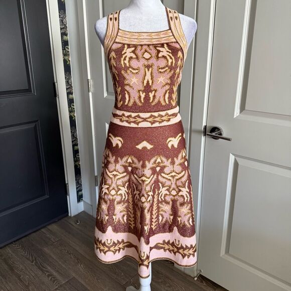Missoni Dresses & Skirts - Missoni Metallic Knit Fit Flare Dress with Strappy Back Size IT 42 US S